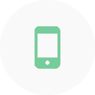Green smartphone icon on white background.