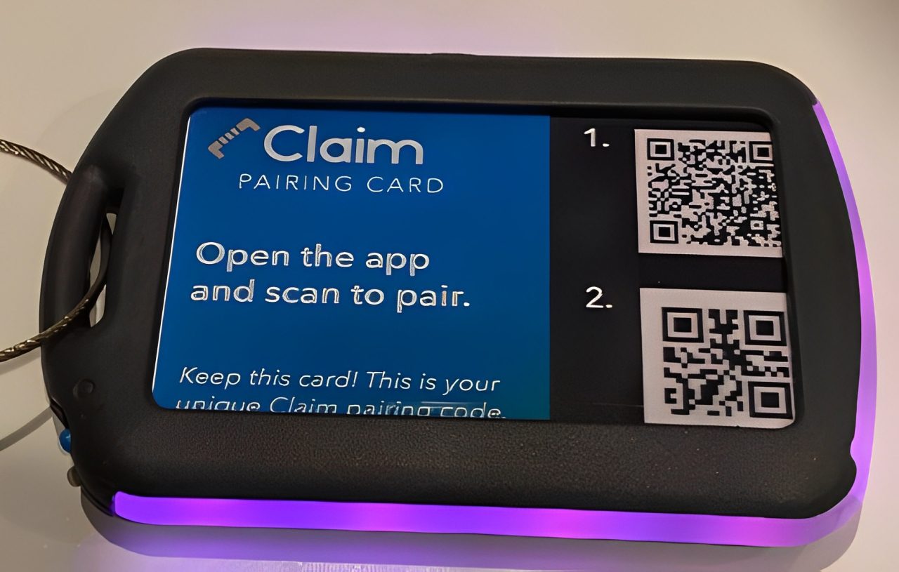Pairing card with QR codes and instructions.
